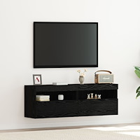 vidaXL TV Vägghylla Svart ek 60 x 30 x 40 cm Konstruerat trä