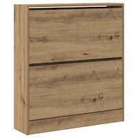 vidaXL Skoskåp med nedfällbar låda rökt ek 80x21x87,5 cm
