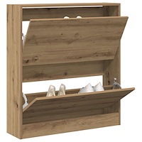 vidaXL Skoskåp med nedfällbar låda rökt ek 80x21x87,5 cm