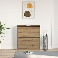vidaXL Skoskåp med nedfällbar låda rökt ek 80x21x87,5 cm