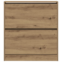 vidaXL Skoskåp med nedfällbar låda rökt ek 80x21x87,5 cm
