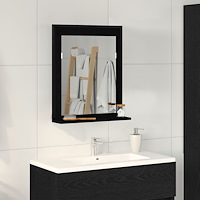 vidaXL Badrumsspegel svart ek 50x12x60 cm konstruerat trä