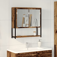 vidaXL Spegelskåp för badrum återvunnet trä 60x16x60cm konstruerat trä