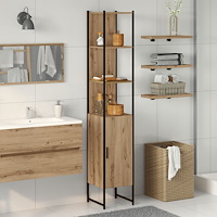 vidaXL Badrumsskåp artisan ek 33x33x185,5 cm konstruerat trä