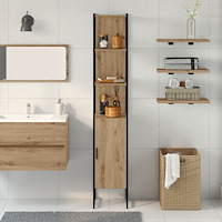 vidaXL Badrumsskåp artisan ek 33x33x185,5 cm konstruerat trä
