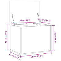 vidaXL Förvaringslåda med lock artisan ek 60x42x46 cm konstruerat trä