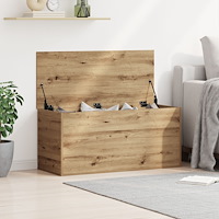 vidaXL Förvaringslåda med Lock Artisan Ek 100x42x46 cm Konstruerat Trä
