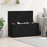 vidaXL Förvaringsbox med lock Svart ek 100x42x46 cm Konstruerat trä