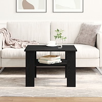 vidaXL Kaffe bord Svart Ek 60x60x42 cm Konstruerat trä