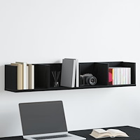 vidaXL Vägghylla för CD svart ek 100x18x18 cm konstruerat trä