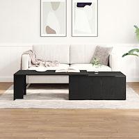 vidaXL Kaffebord Svart Ek 150x50x35 cm Byggt av Trä