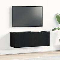 vidaXL Tv-bänk i svart ek 80x30x30 cm i konstruerat trä