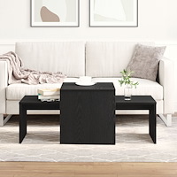 vidaXL Nest av bord Svart Ek 100x48x40 cm Ingenjörsträ