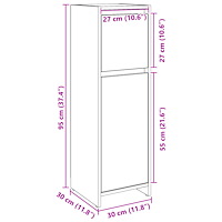 vidaXL Badrumsskåp svart ek 30x30x95 cm konstruerat trä