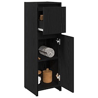 vidaXL Badrumsskåp svart ek 30x30x95 cm konstruerat trä