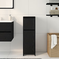 vidaXL Badrumsskåp svart ek 30x30x95 cm konstruerat trä