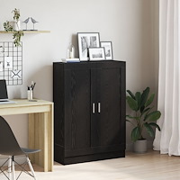 vidaXL Bokskåp svart ek 82,5x30,5x115 cm, konstruerat trä