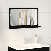 vidaXL Badrumsspegel Svart Ek 60x10,5x37 cm Ingenjörsträ