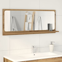 vidaXL Badrumsspegel Artisanal Ek 90x10,5x37 cm Konstruerat trä