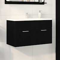 vidaXL Badrumsservant Svart Ek 80x38,5x46 cm Konstruerat trä