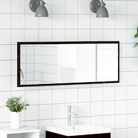 vidaXL Badrumsspegel med LED svart ek 100x8,5x37 cm konstruerat trä