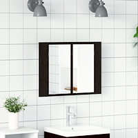 vidaXL Badrumsspegelkåp Svart ek 60 x 12 x 45 cm Konstruerat trä
