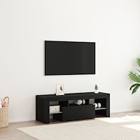 vidaXL TV-bänk med LED-ljus, svart ek, 120x35x40 cm