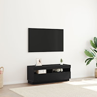 vidaXL TV-bänk med LED-lampor i svart ek, 100x35x40 cm, tillverkad av konstruerat trä