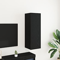 vidaXL Väggmonterad TV-bänk i svart ek, 30,5x30x90 cm, tillverkad av konstruerat trä