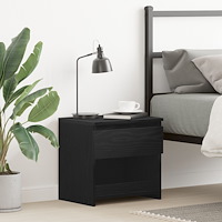 vidaXL Sängbord Svart Ek 40x30x39 cm Trä