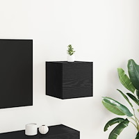 vidaXL Väggmonterad TV-bänk Svart Ek 30,5x30x30 cm