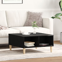 vidaXL Kaffeebord Svart Ek 60x60x30 cm Trä