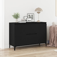 vidaXL Sideboard Svart Ek 104x35x70 cm Ingenjörat Trä