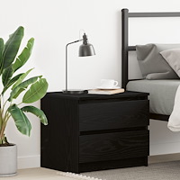 vidaXL Sängbord svart ek 50x40x43,5 cm av trä