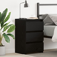 vidaXL Sängbord Svart Ek 40x35x62,5 cm Trä
