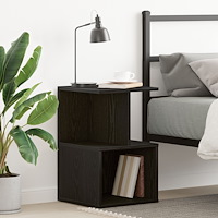 vidaXL Sängbord Svart Ek 35x35x55 cm Trä