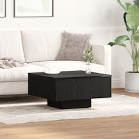 vidaXL Kaffebord Svart Ek 60x60x31,5 cm Ingenjörat Trä