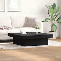 vidaXL Kaffeebord Svart Ek 90x90x28 cm Ingenjörsträ