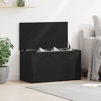 vidaXL Förvaringskista i Svart Ek 84x42x46 cm i konstruerat trä