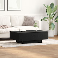 vidaXL Kaffeebord Svart Ek 90x60x31 cm - Konstruerat trä