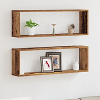 vidaXL Väggskåp 2 st Gamla trä 80x15x26 cm Konstruerat trä