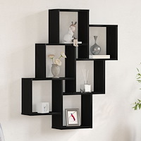 vidaXL Väggskåp Svart Ek 78x15x92 cm Ingenjörsträ