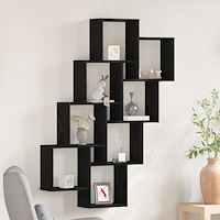 vidaXL Väggskåp svart ek 90x15x119,5 cm konstruerat trä