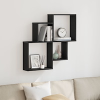 vidaXL Väggskåp Svart Ek 80x15x78,5 cm Konstrott