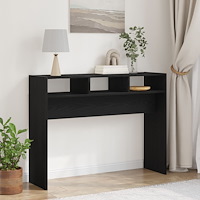 vidaXL Konsolbord Svart Ek 105x30x80 cm Ingenjörsträ