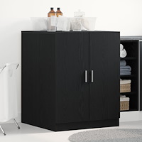 vidaXL Tvättmaskinskåp Svart Ek 70,5x71,5x91,5 cm Byggt av trä