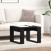 vidaXL Svart ek sidobord - 50x50x35 cm, Tillverkat av konstruerat trä