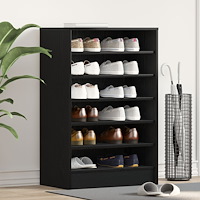 vidaXL Skohybrid Svart Ek 60x35x92 cm Byggt av trä