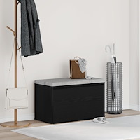 vidaXL Hallbänk svart ek 80x40x45 cm konstruerat trä