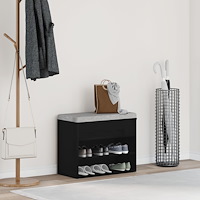 vidaXL Hallbänk svart ek 60x30x45 cm konstruerat trä